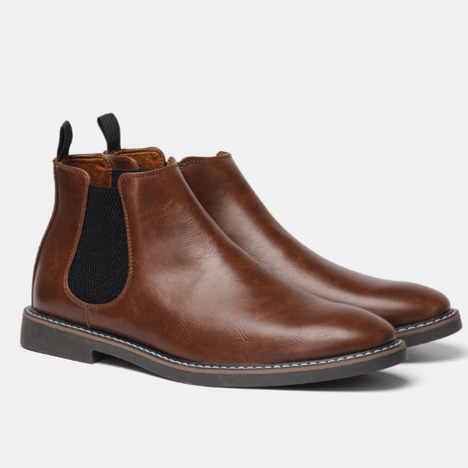 Iveron™ Botas Chelsea de Cuero Elegantes para Hombre