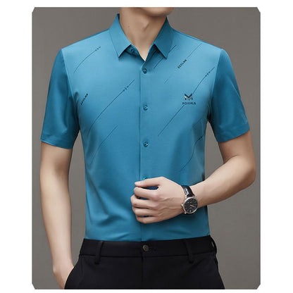 Blake™ Camisa antiarrugas de seda helada para hombres