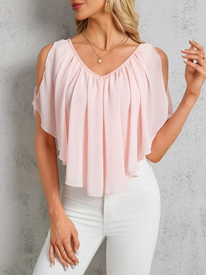 Adele | Blusa Plisada de Hombros Descubiertos con Estilo Elegant