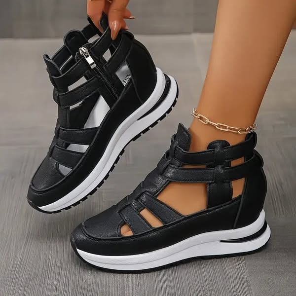 Falira™ Cómodas sandalias ligeras con cuña y cremallera lateral