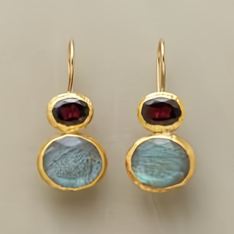 Perla™ Aretes Colgantes Ovalados con Diseño Artesanal Elegante