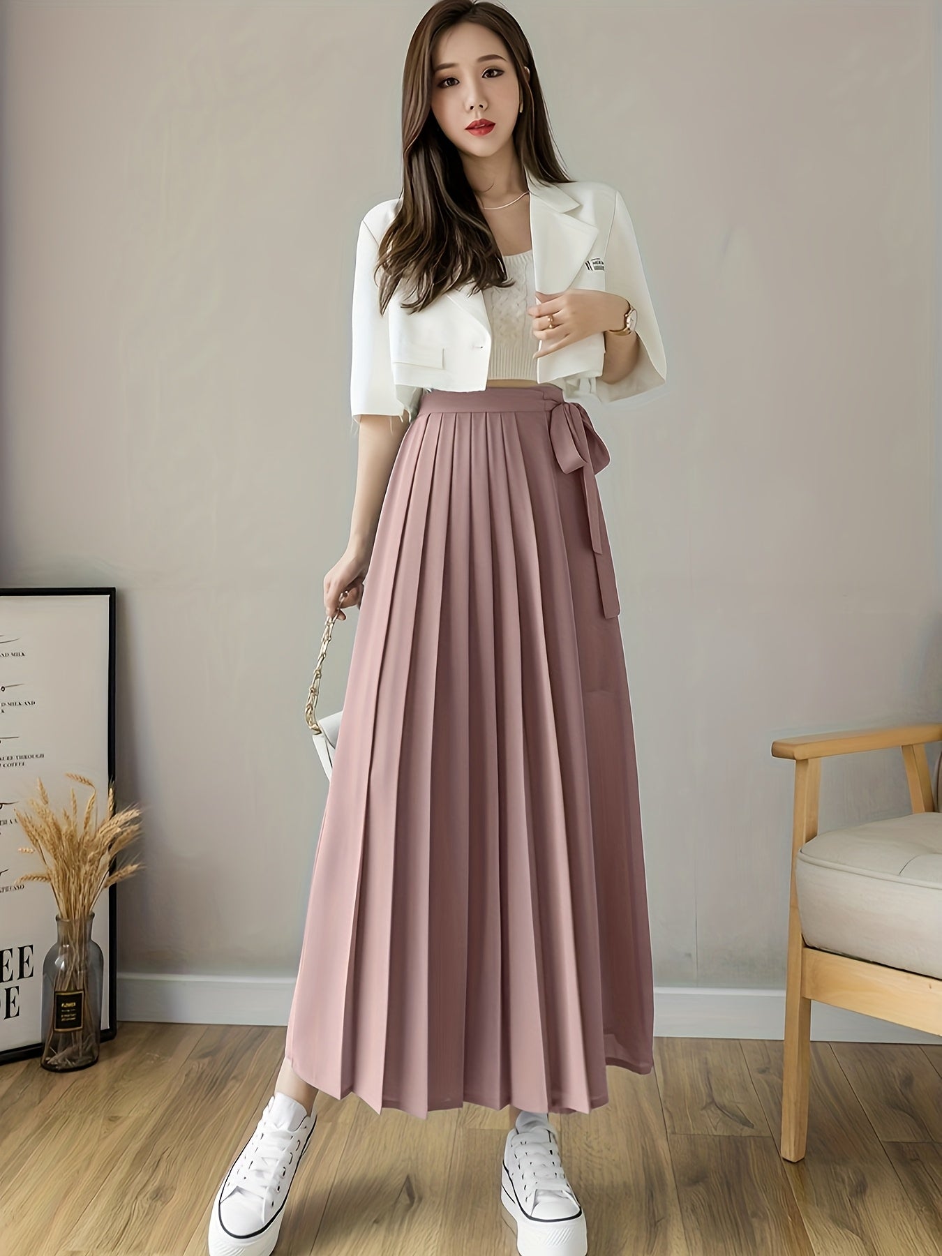 Caexine™ Pantalón de Pierna Ancha con Pliegues y Corte Elegante