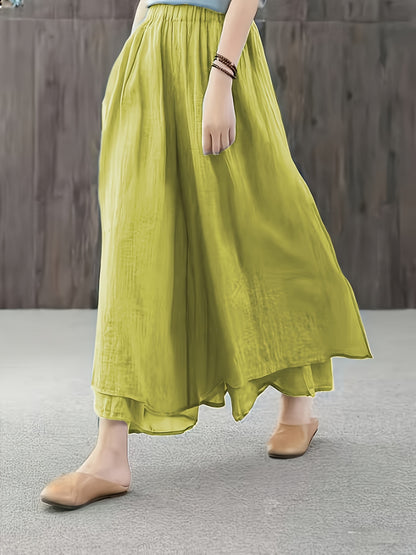 Faith | Falda Pantalón de Chifón con Pliegues de Dos Capas