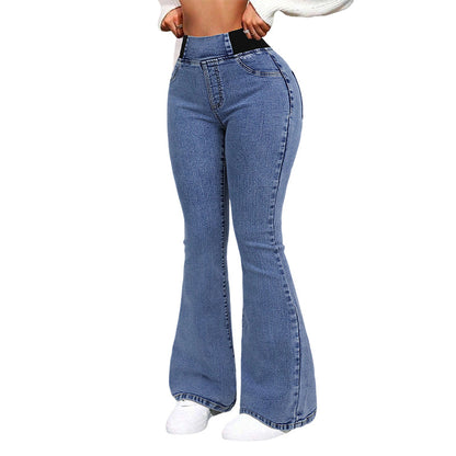 Yara™ Jeans de mujer de tiro alto con piernas elásticas