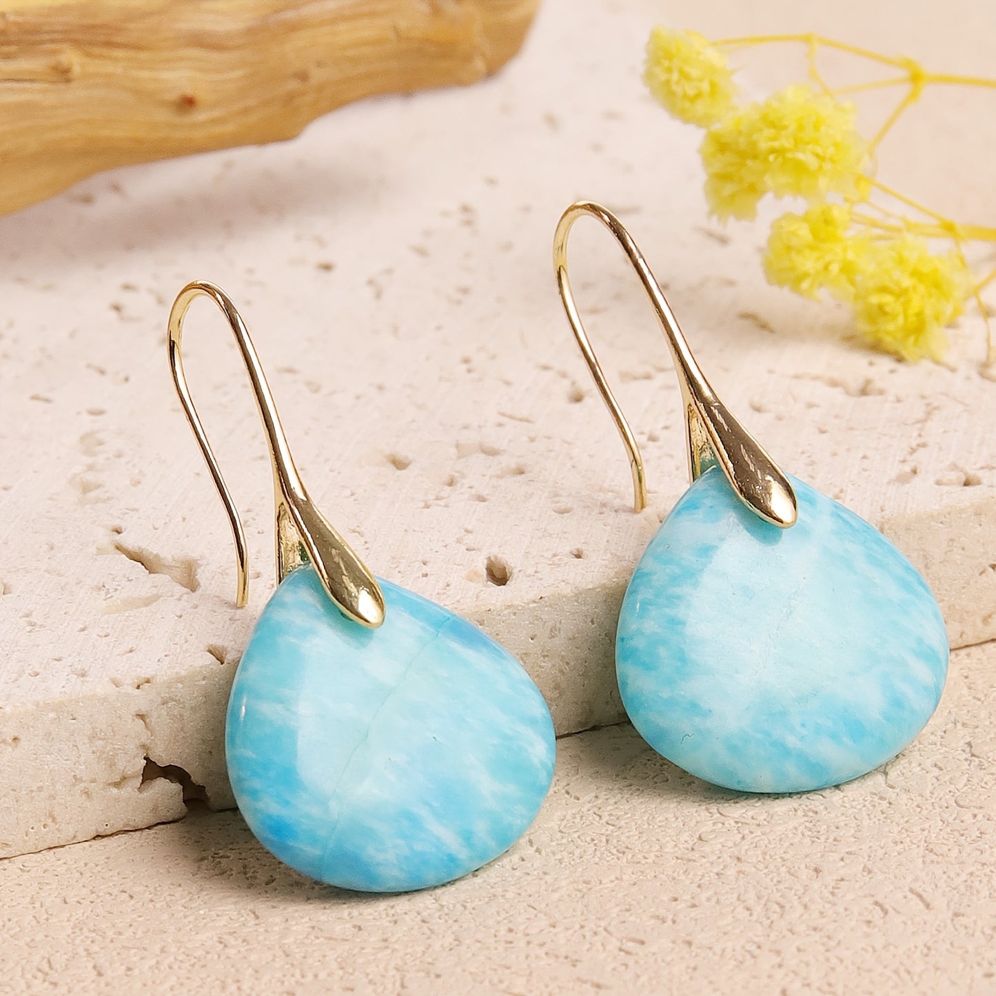 Mirea™ Aretes de Piedra Natural en Forma de Gota con Estilo Elegante