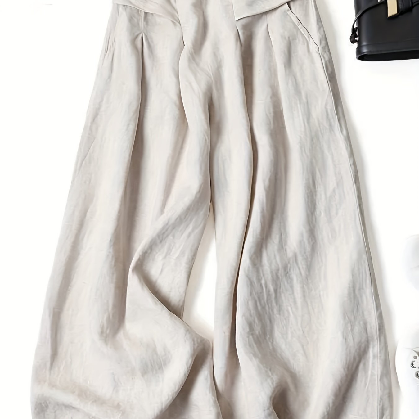 Brisae™ Pantalones de Lino de Pierna Ancha con Estilo Vintage