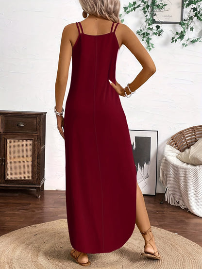 Sailor™ Vestido Midi de Tirantes con Escote en V y Estilo Relajado