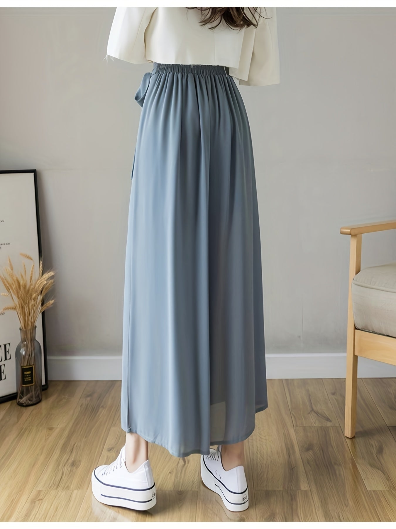 Caexine™ Pantalón de Pierna Ancha con Pliegues y Corte Elegante
