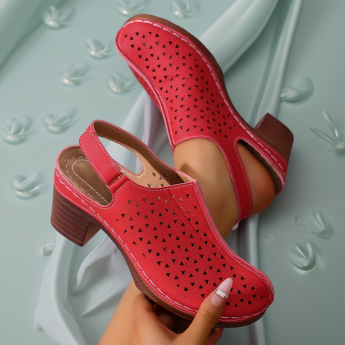Korae™ Sandalias de Tacón con Correas Ajustables y Diseño Calado