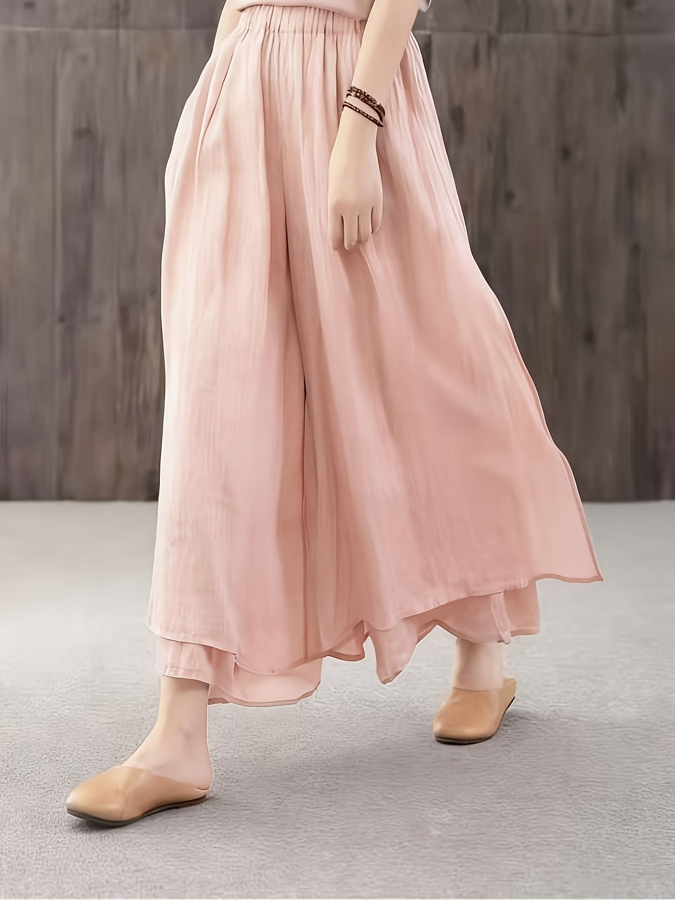 Faith | Falda Pantalón de Chifón con Pliegues de Dos Capas
