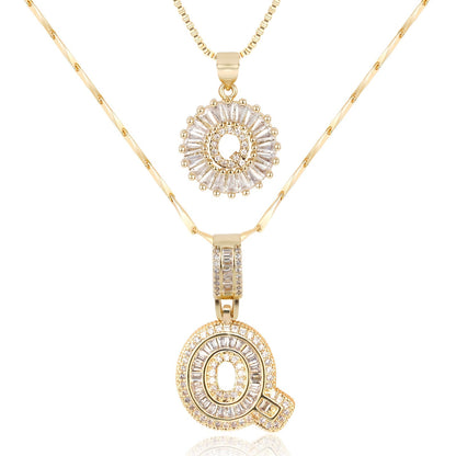 Primrose™ Collares Iniciales de Letra con Diamantes de 14k (2 piezas)