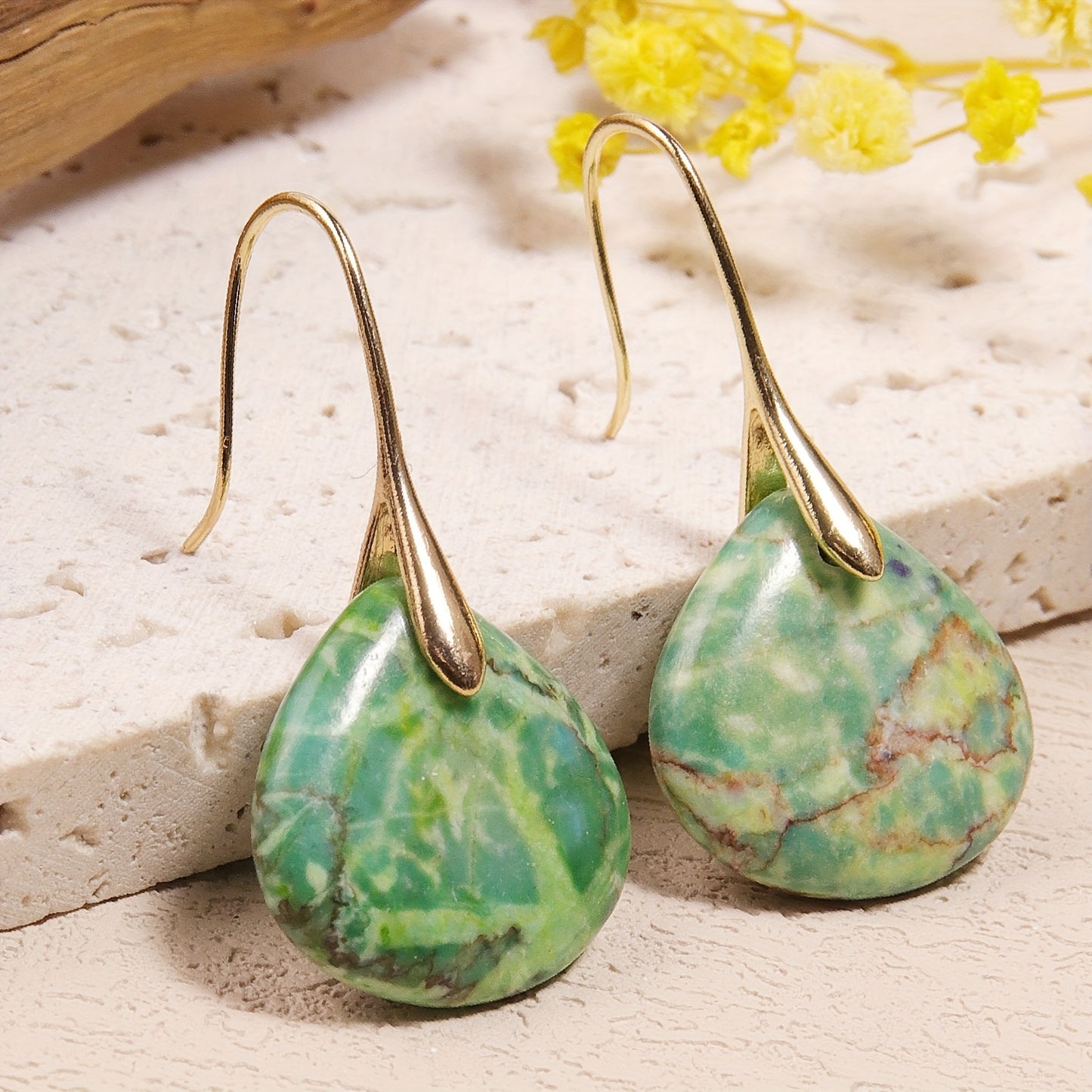 Mirea™ Aretes de Piedra Natural en Forma de Gota con Estilo Elegante