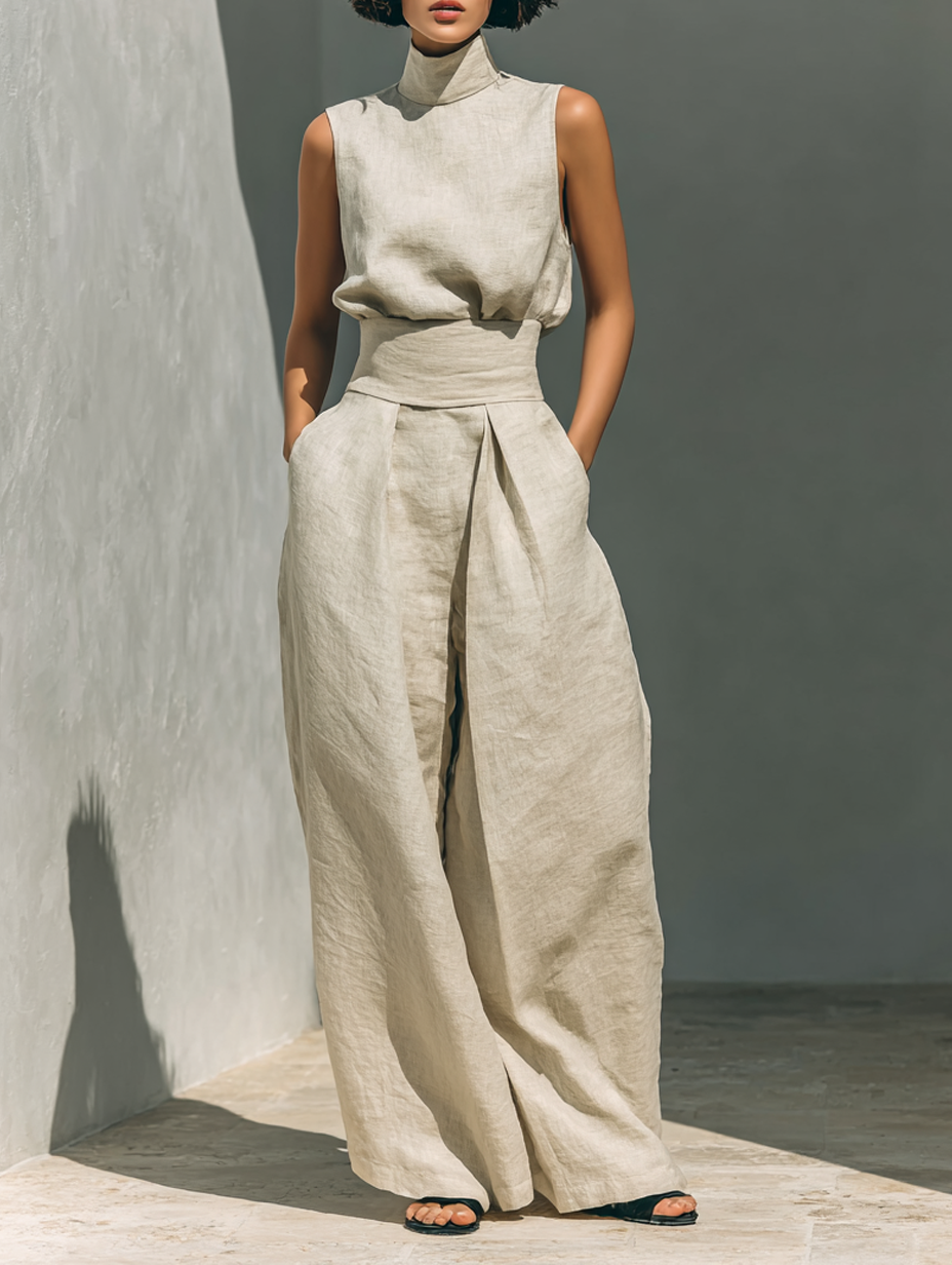 Jorevia™ CONJUNTO MINIMALISTA CON PANTALONES ANCHOS