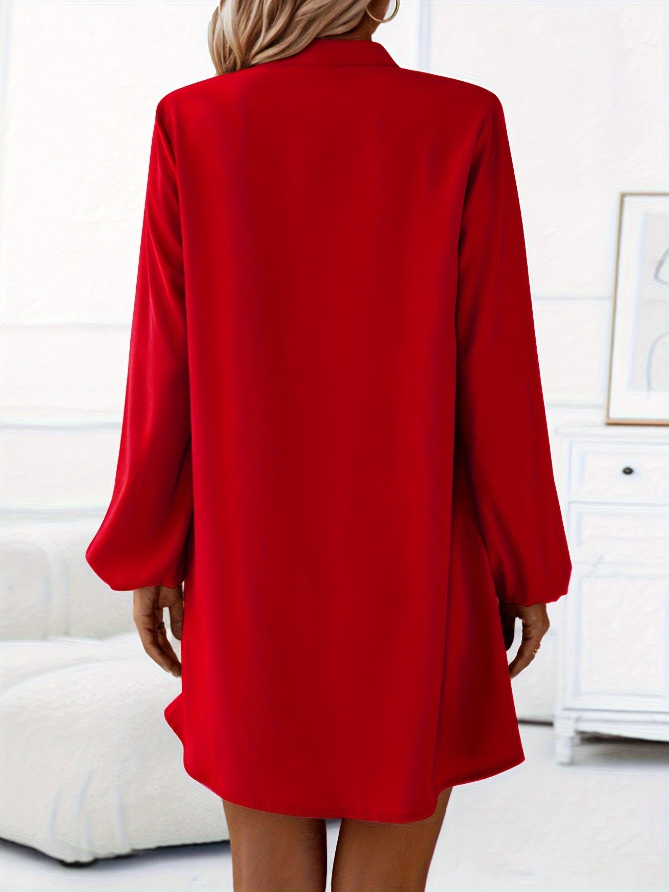 Faria™ Vestido Elegante de Manga Larga con Escote en V