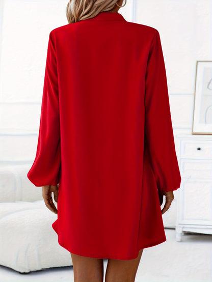Faria™ Vestido Elegante de Manga Larga con Escote en V