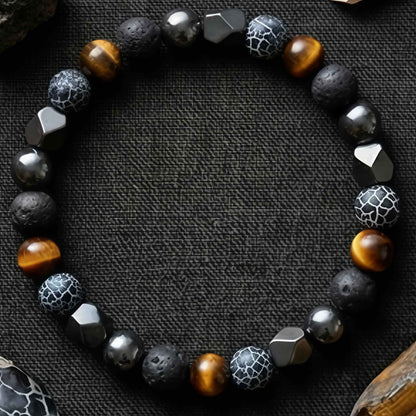 Korevane™ Pulsera Artesanal de Piedra Natural y Hematita para Hombr