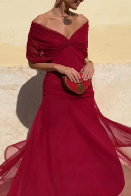 Novarente™ Vestido Maxi Elegante con Escote en V para Ocasiones Especiales