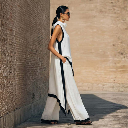 Cressa™ Conjunto Elegante de Lino con Blusa y Pantalón de Corte Relajado
