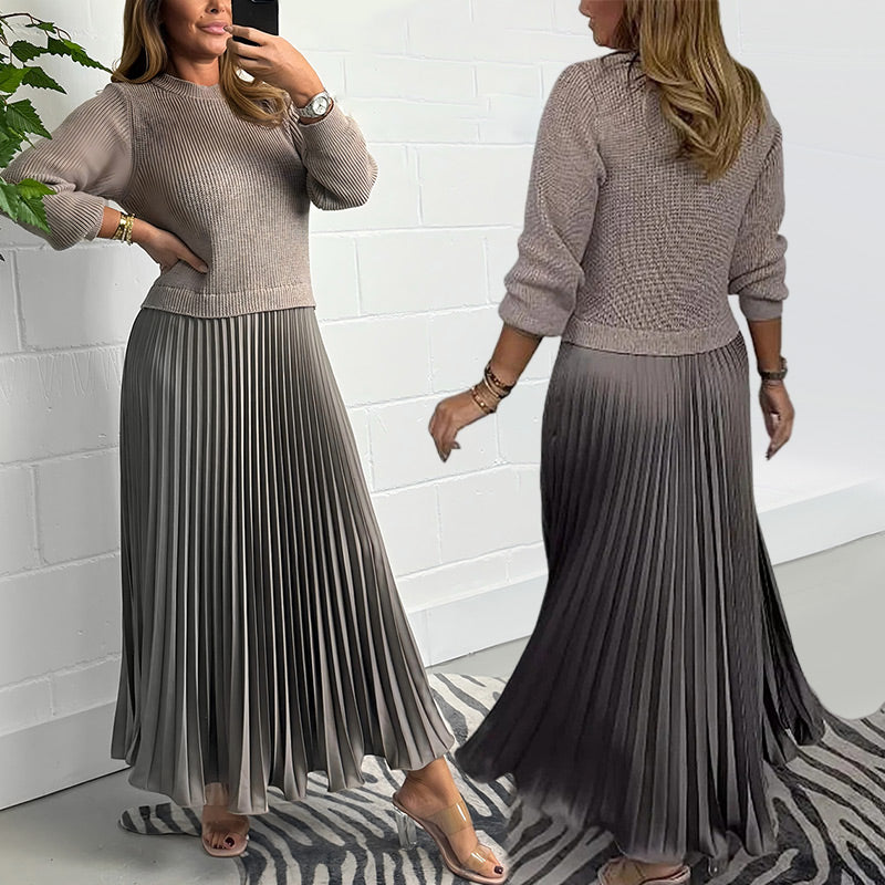 Galira™ Vestido Plisado Elegante para Mujer con Cuello Redondo