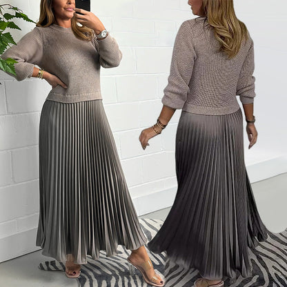 Galira™ Vestido Plisado Elegante para Mujer con Cuello Redondo