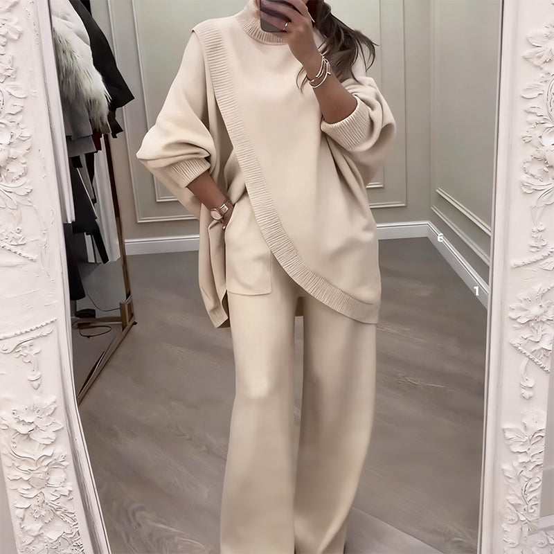 Virelina™ Conjunto oversize de suéter y pantalón cómodo para mujer