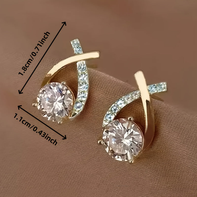 Xara™ Aretes Elegantes en Forma de Cruz para Uso Diario
