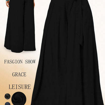 Valerie | Pantalón de Pierna Ancha con Cintura Alta y Lazo Elegante