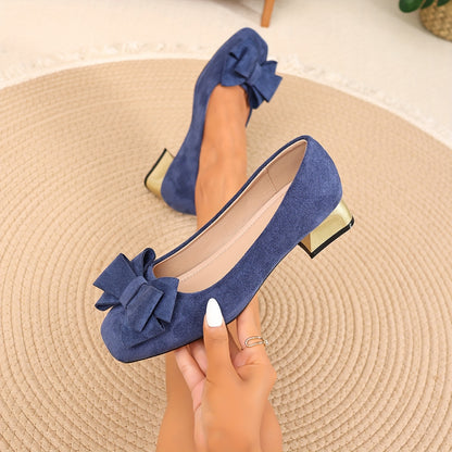 Daviella™ Zapato de mujer con moño de moda en elegante tacón grueso