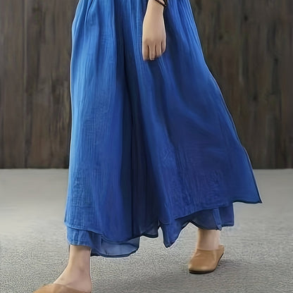 Faith | Falda Pantalón de Chifón con Pliegues de Dos Capas