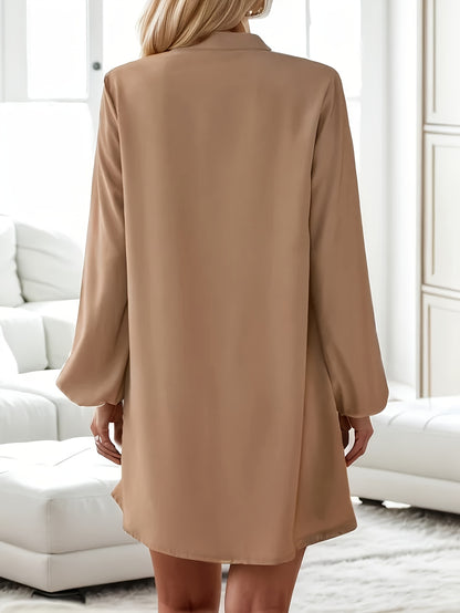 Faria™ Vestido Elegante de Manga Larga con Escote en V