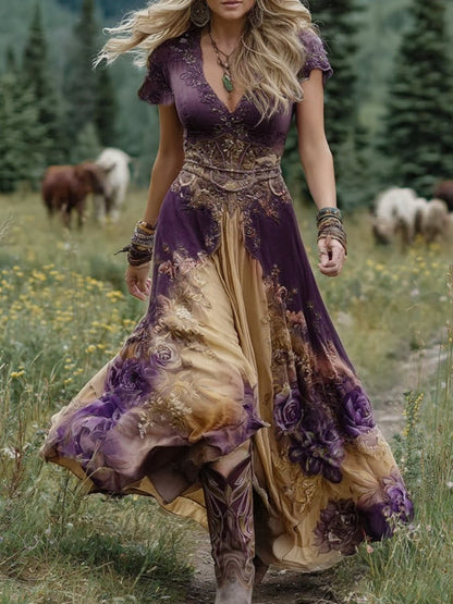 Amélique™ Vestido Maxi Floral Look Primaveral