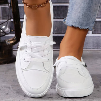 Dovella™ Zapatos Ortopédicos Blancos para Mujer con Cordones y Plantilla Suave