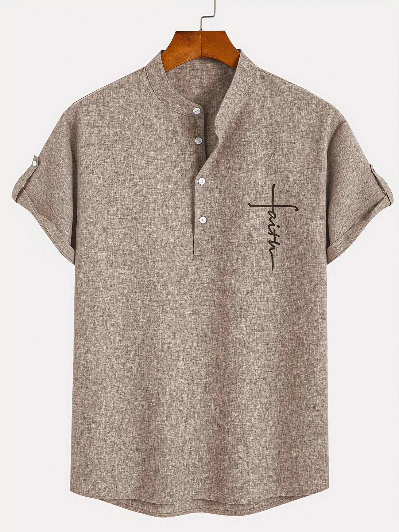 Hayes™ Camisa elegante de manga corta y cuello alto