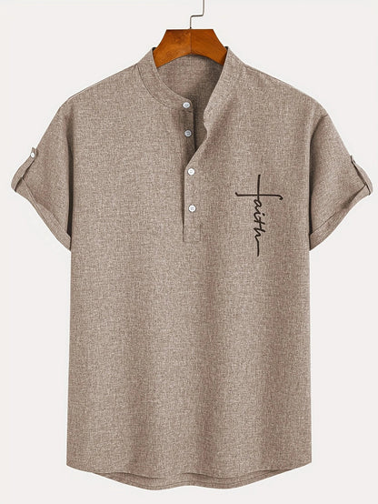 Hayes™ Camisa elegante de manga corta y cuello alto
