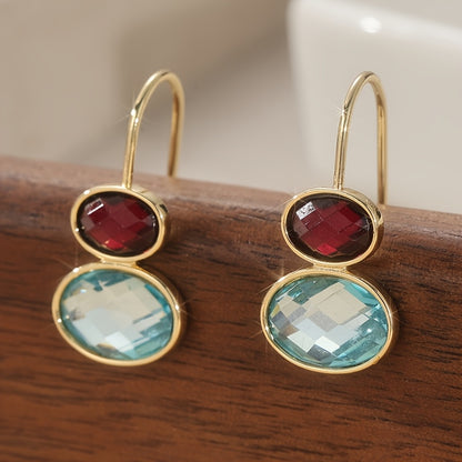 Perla™ Aretes Colgantes Ovalados con Diseño Artesanal Elegante