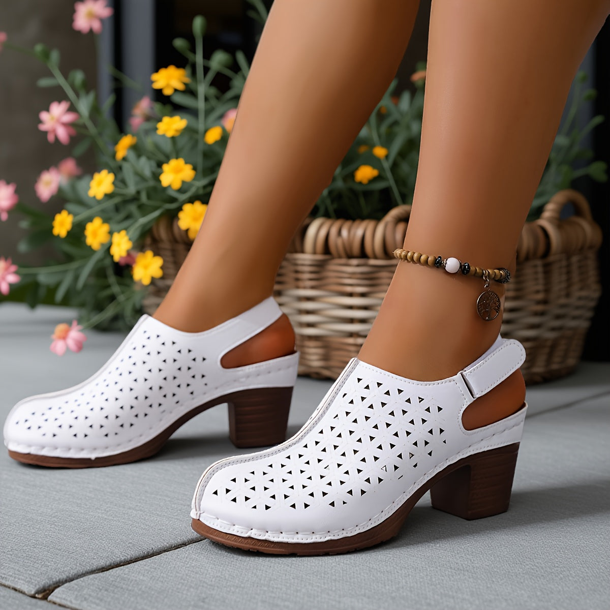 Korae™ Sandalias de Tacón con Correas Ajustables y Diseño Calado