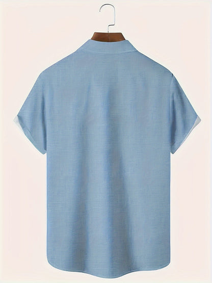 Carter™ Camisa Vintage para Hombre con Estampado Étnico y Estilo Tropical