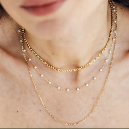 Winsley™ Collar Elegante de Tres Capas con Acabado Dorado