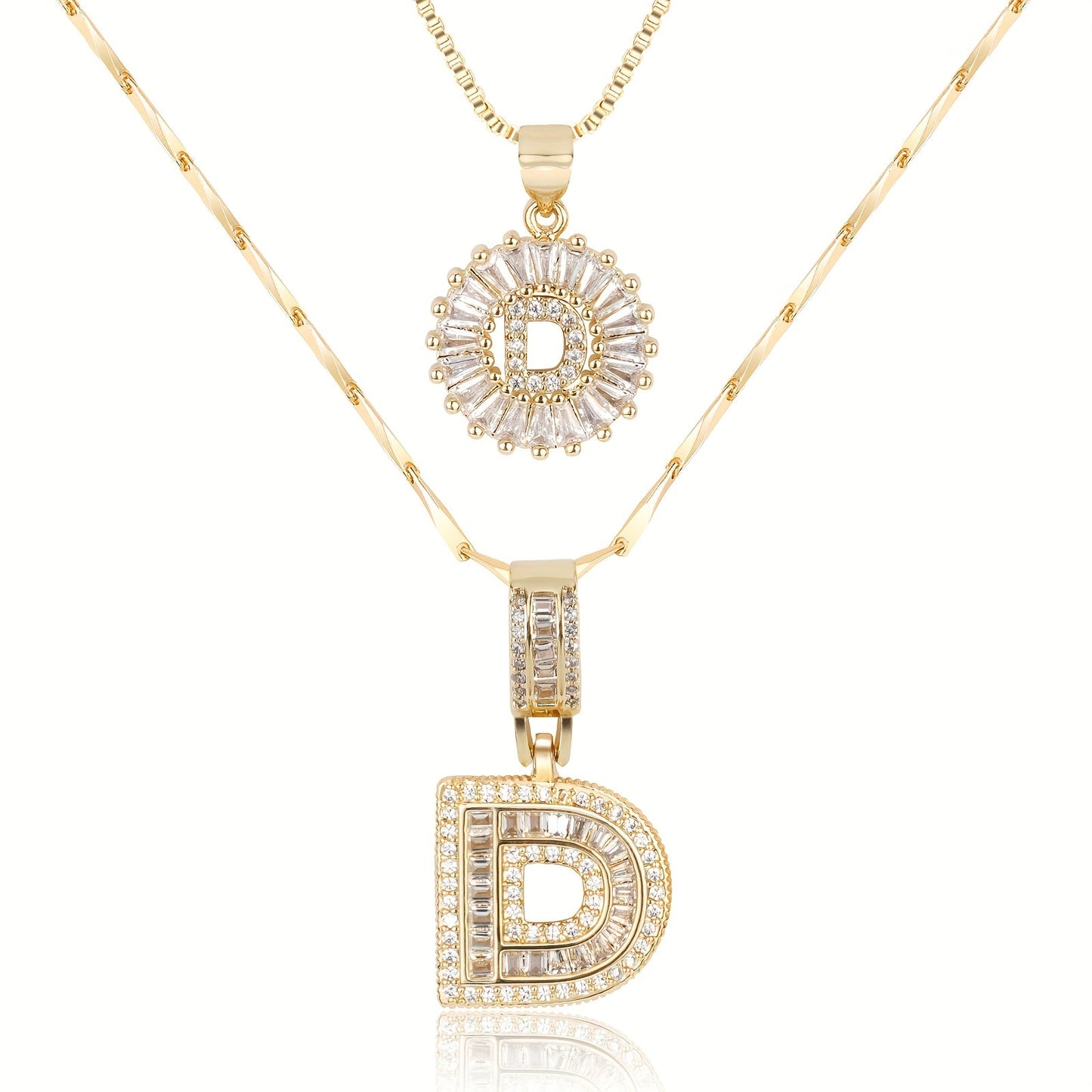 Primrose™ Collares Iniciales de Letra con Diamantes de 14k (2 piezas)