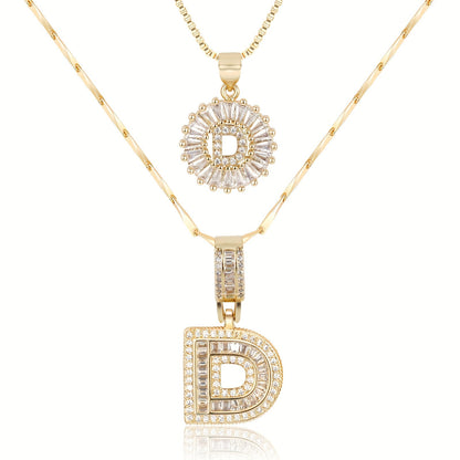 Primrose™ Collares Iniciales de Letra con Diamantes de 14k (2 piezas)