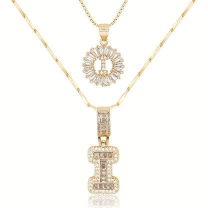 Primrose™ Collares Iniciales de Letra con Diamantes de 14k (2 piezas)