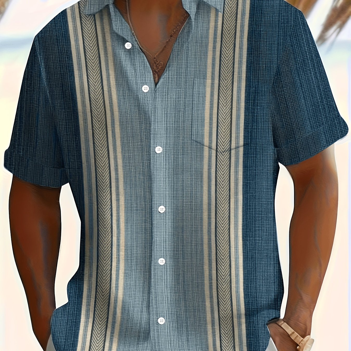 Axton | Camisa de Rayas para Hombre con Estilo Casual y Frescura Veraniega