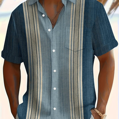 Axton | Camisa de Rayas para Hombre con Estilo Casual y Frescura Veraniega