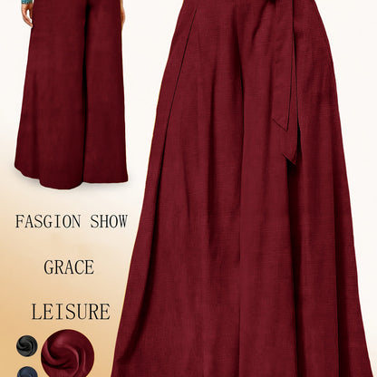 Valerie | Pantalón de Pierna Ancha con Cintura Alta y Lazo Elegante