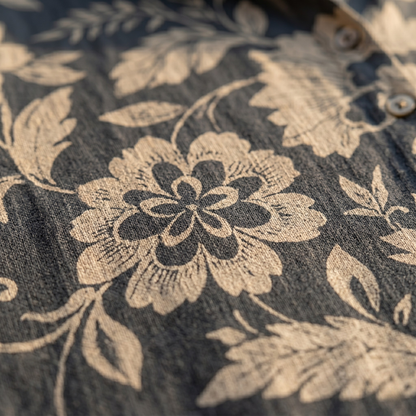 Gaia™ Blusa elegante de lino con estampado floral