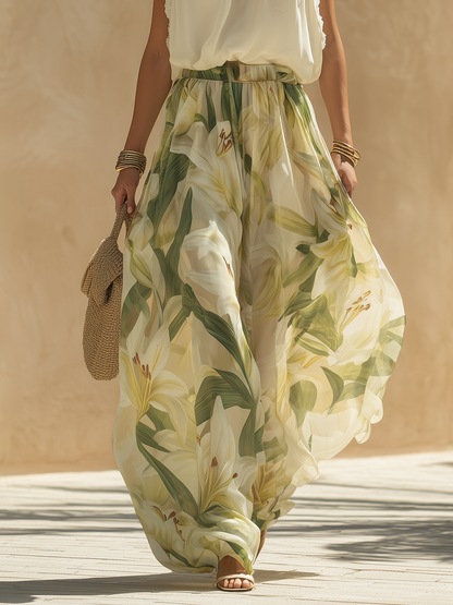 Maren™ Conjunto Fluido Estampado Lirio Elegante
