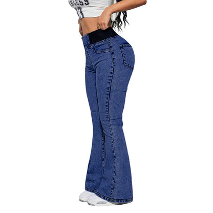 Yara™ Jeans de mujer de tiro alto con piernas elásticas