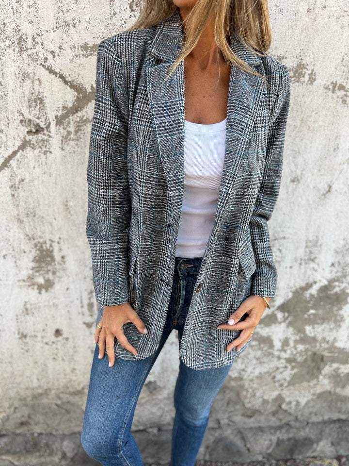 Melorae™ Blazer Casual Cuadros Clásicos