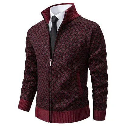 Evarno™ Suéter Masculino con Cierre Completo y Cuello Alto