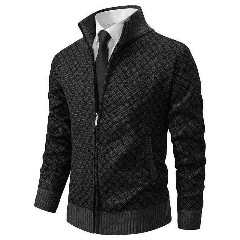 Evarno™ Suéter Masculino con Cierre Completo y Cuello Alto
